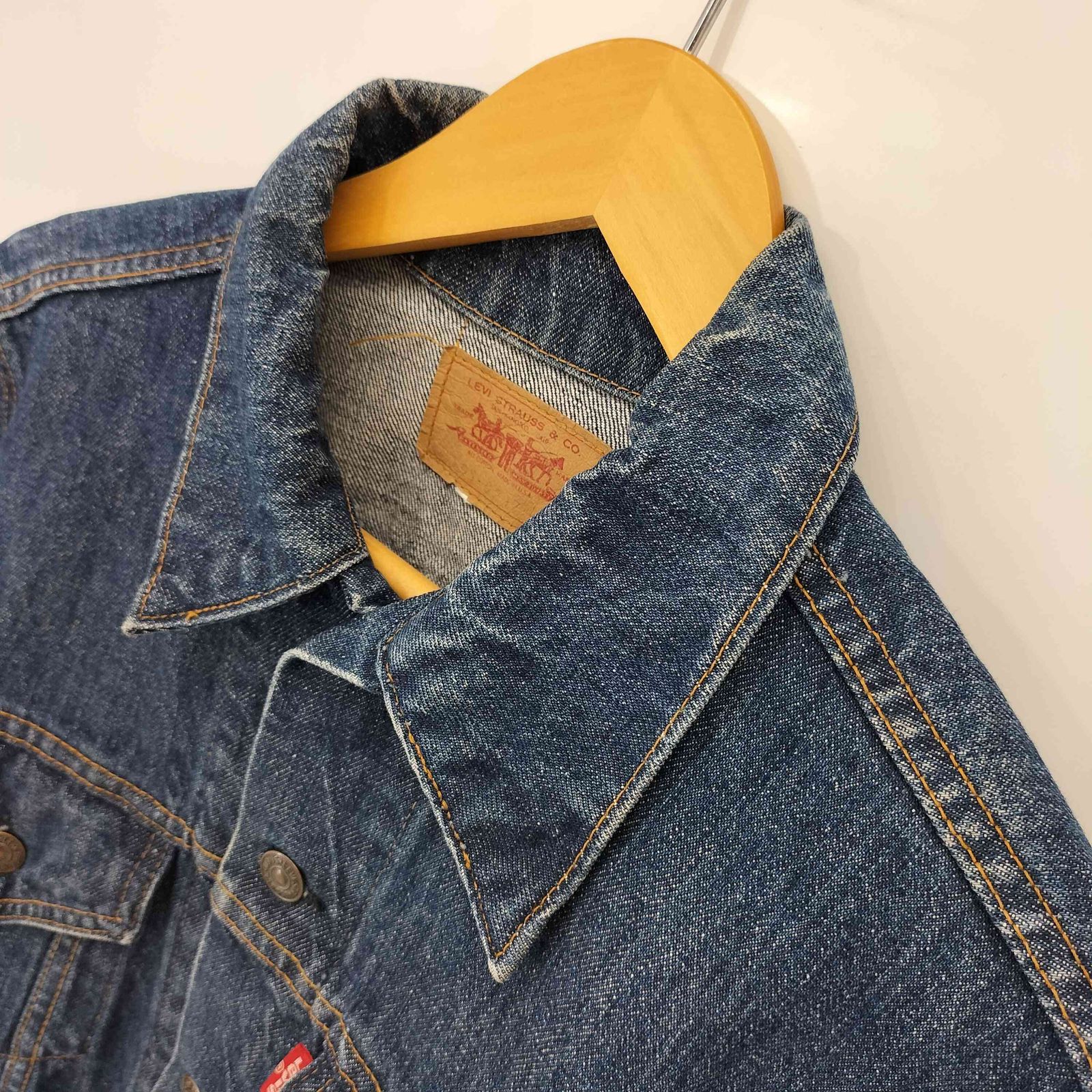 70s 濃紺 Levi's 70505-0217 ② 44 刻印527 70505-0217 ヴィンテージ 70's 4thデニムジャケット ボタン裏