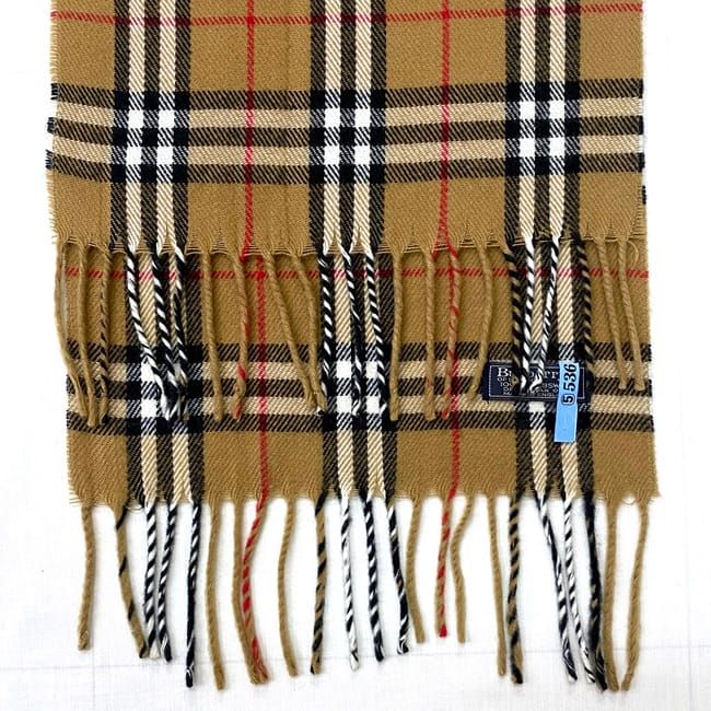 超美品82 バーバリー マフラー クリーニング済 Burberry's カシミヤ100