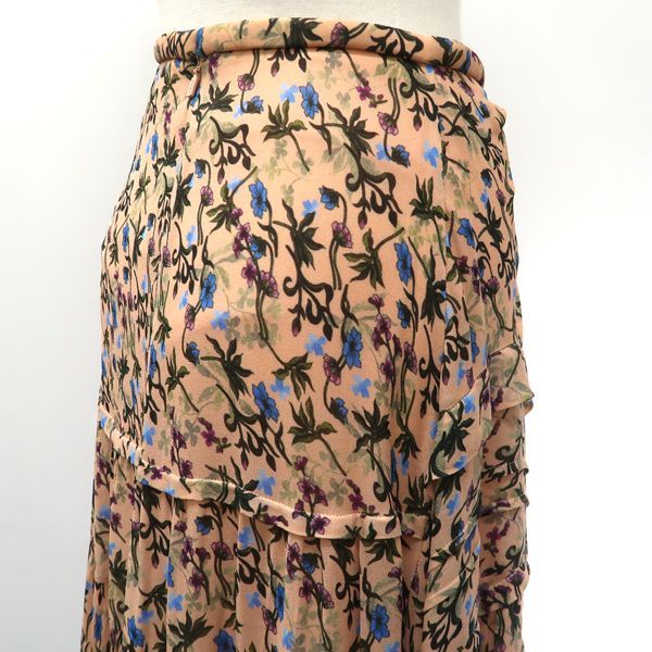 CHLOE フレア スカート #34 フラワー 花柄 QuietPink ピンクベージュ系 
