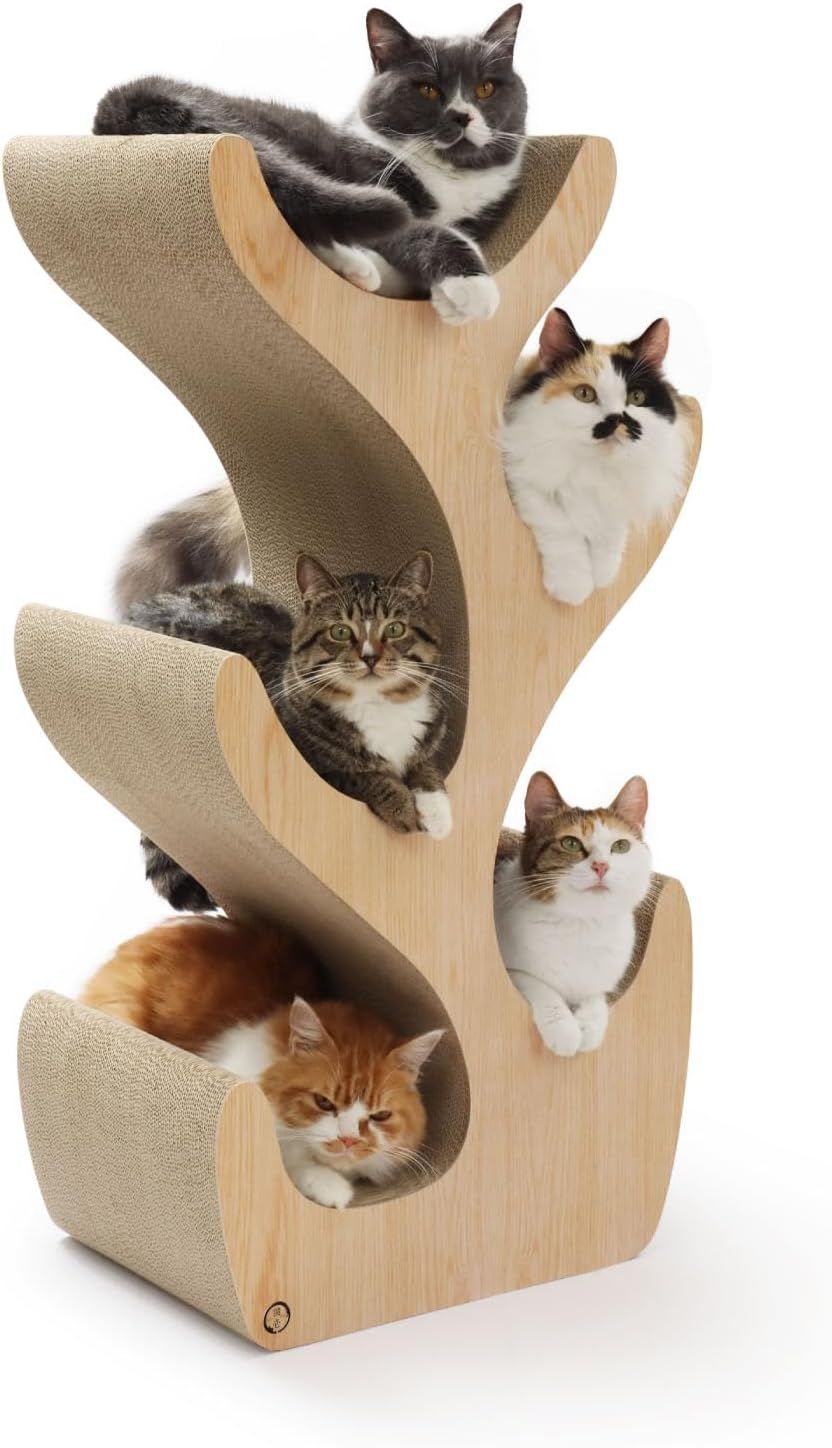 猫壱 Necoichi キャットタワー キャットツリー R ライトブラウン