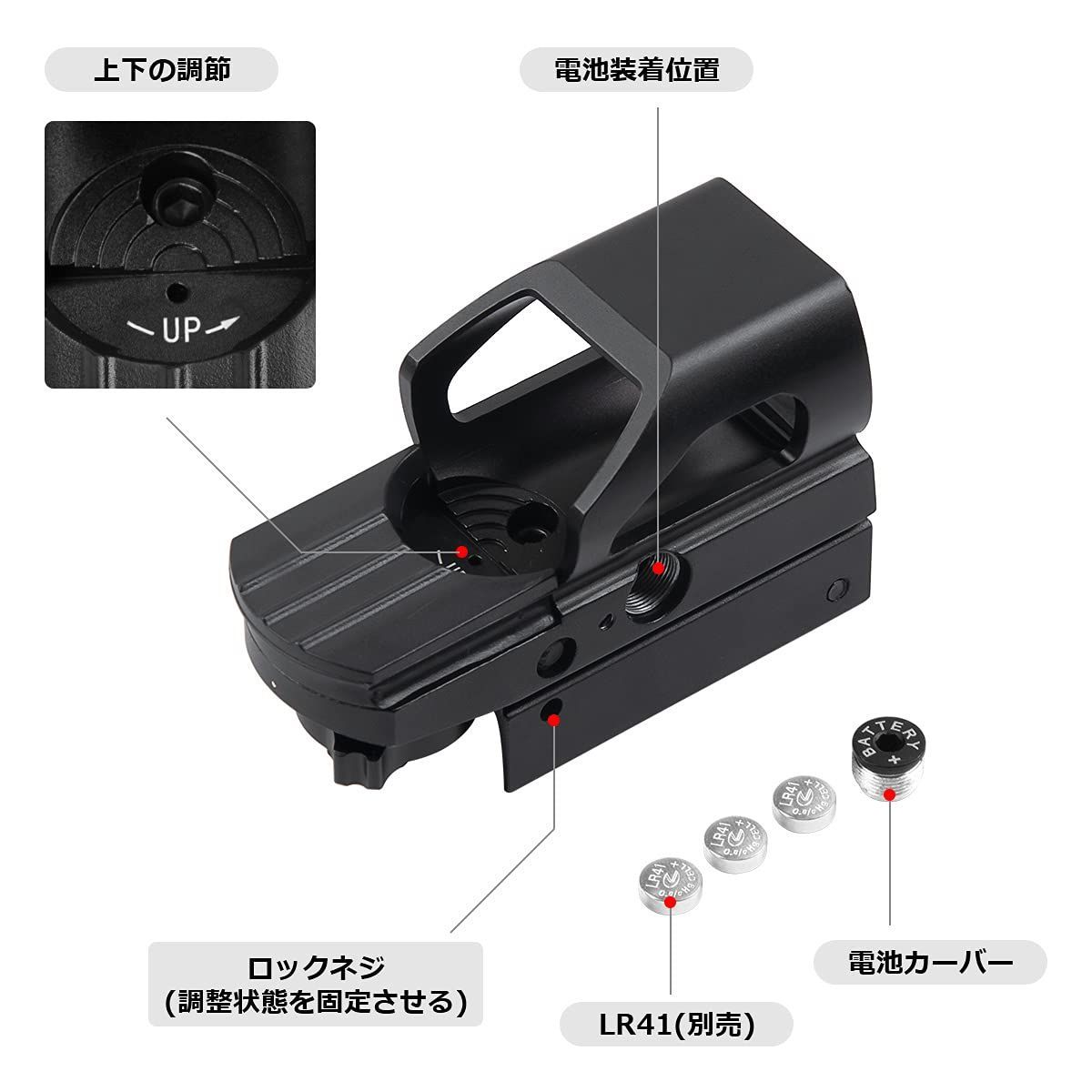5種マルチレティクル20mmレールリフレックス2~6倍マウントリングセット Amazon.co.jp: Scoking ドットサイト ラチェットマウント マルチ