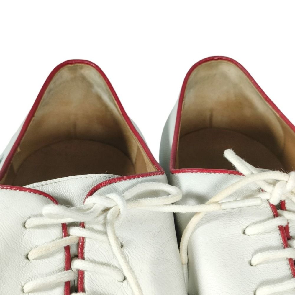 モカシン・デッキシューズ 良品 名作 GUCCI グッチ タトゥーコレクション レザー マーメイドペイント ホールカット シューズ 211712 42EJ 27㎝相当 ホワイト メンズ 古着 中古 USED 上品な見た目