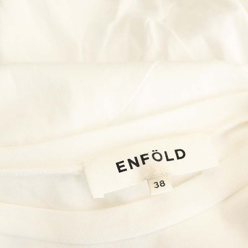 エンフォルド ENFOLD 24SS SOLID WAVE T-SHIRT Tシャツ カットソー 半袖 38 ホワイト /HK ■OS レディース エンフォルド ENFOLD 24SS SOLID WAVE T-SHIRT Tシャツ