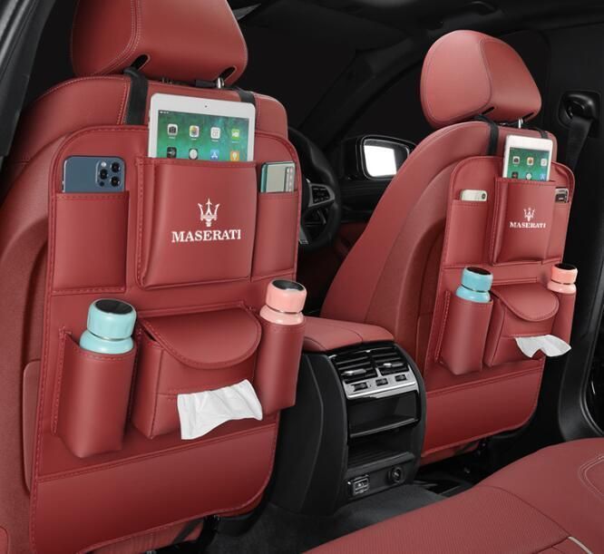 2個セット マセラティ Maserati シートバックポケット 多機能仕上げバッグ 大容量 防水 防汚 カー用品便利グッズ 後部座席収納 車用