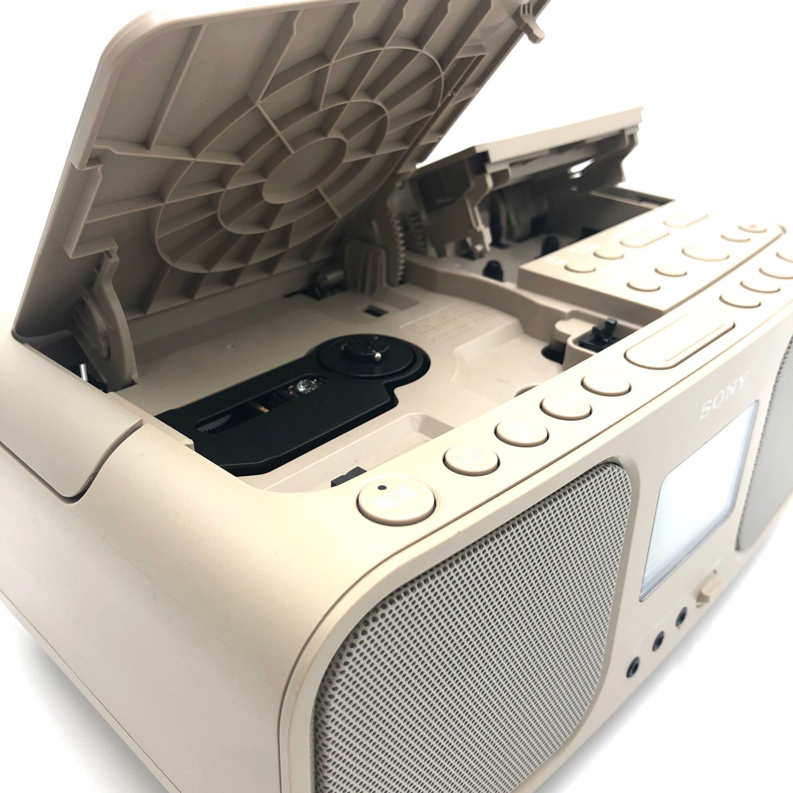 ソニー CDラジオカセットレコーダー CFD-S401 : FM/AM/ワイドFM対応 大型液晶/カラオケ機能搭載 電池駆動可能 ベージュ CFD- S401 TI - メルカリ