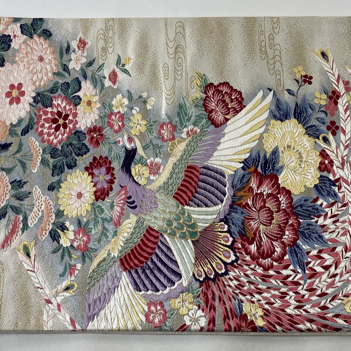 ♪IDnet即決♪ 未使用品 花兎に草花模様暈し袋帯 ＼20％クーポン+ポイント10倍／袋帯 新品仕立付き 正絹 尾峨