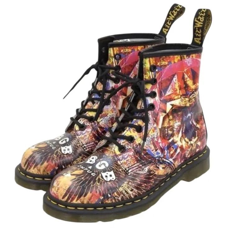 Dr.Martens × CBGB-OMFUG ドクターマーチン 8ホール ショートブーツ UK5 24cm 廃盤モデル レザー コラボ