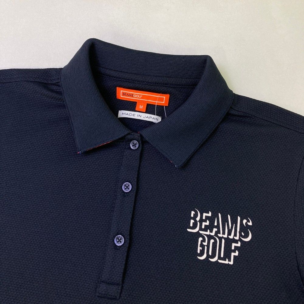 サイズ：M BEAMS GOLF ビームスゴルフ 2023年モデル 半袖ポロシャツ プリント  ブラック系 [240101459974] ゴルフウェア レディース ストスト BEAMS GOLF ビームスゴルフ 2023年モデル 半袖ポロシャツ