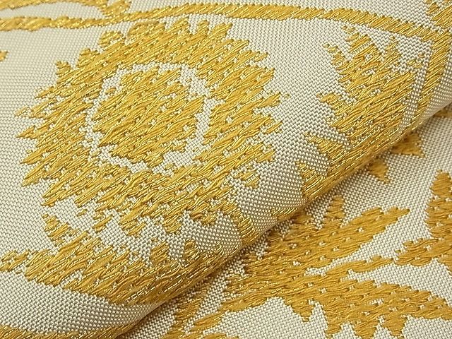 平和屋本店□極上 洛風林 工芸帯地 九寸名古屋帯 枝花文 金糸 逸品  