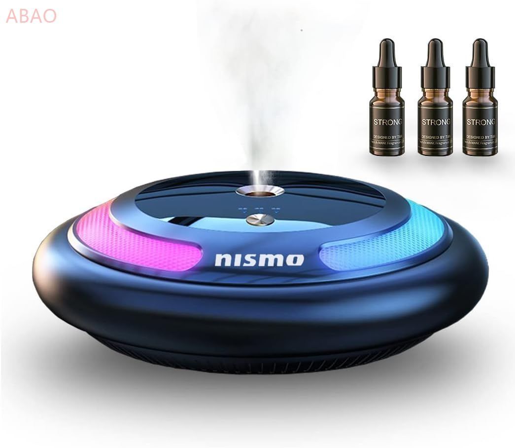 日産 NISMO アロマディフューザー車  クリッパー エルグランド キューブ マーチ 車用芳香剤 AIスマートアロマディフューザ スプレー式アロマディフューザ 3色発光アロマディフューザ 車用噴