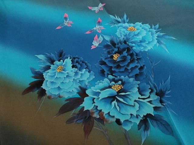 平和屋着物○訪問着 菱吉祥文 暈し染め 正絹 逸品 CAAU1785yc 平和