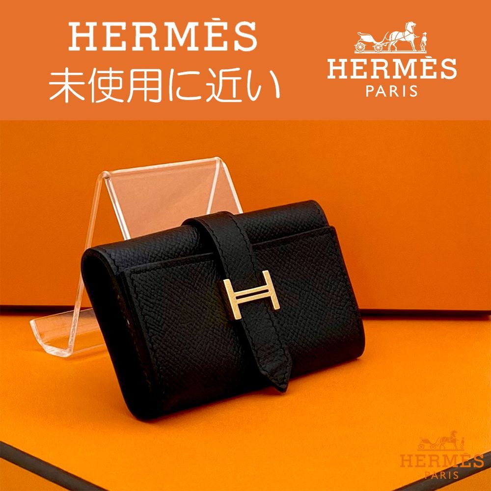 極上美品】エルメス HERMES ベアン エルメス キーケース 黒 くり抜く 