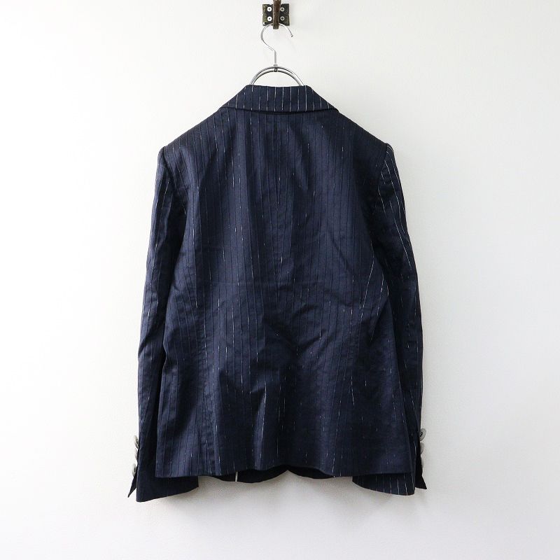 ARMANI COLLEZIONI ジャケット 伊製 バーズアイ柄 紺 白 42  