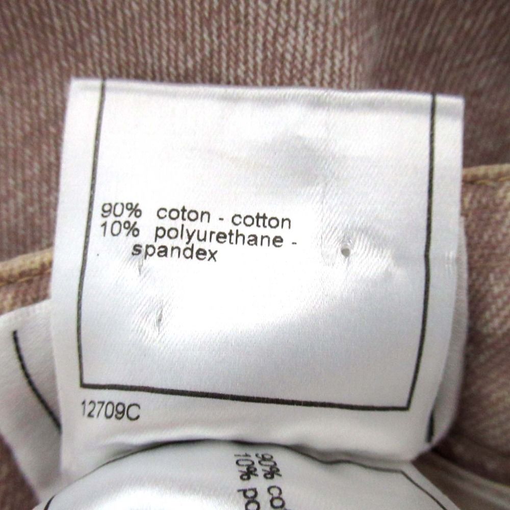 02P CHANEL シャネル ココマークボタン ボタンフライ ストレッチ デニムパンツ サイズ38 ピンク レディース 古着 DECORATOM_COM_BR