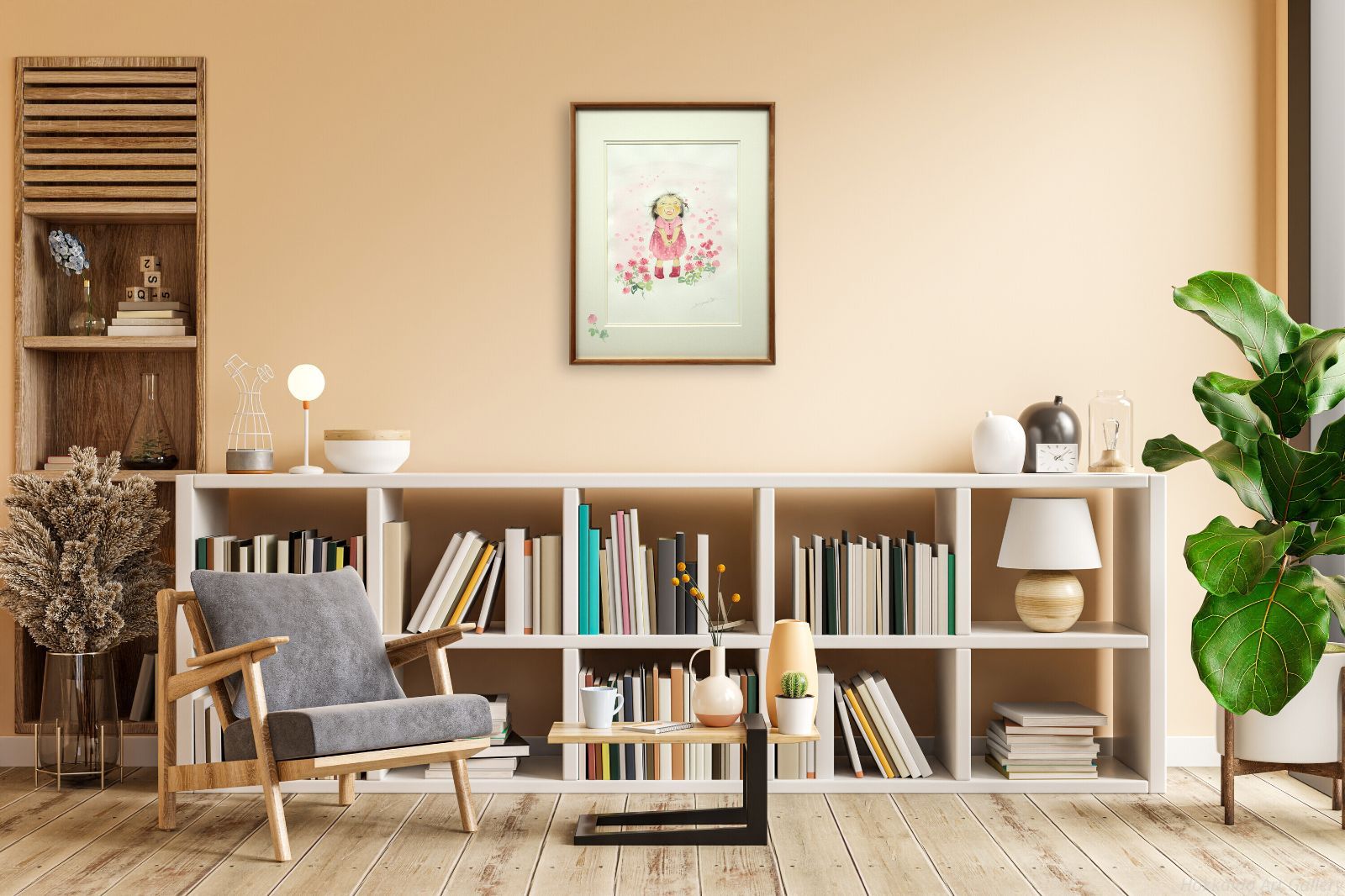 たかたのりこ 長ぐつの女の子 水彩画 絵画