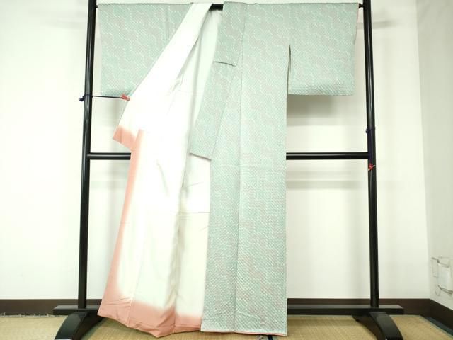 平和屋着物●上質な小紋　総絞り　ロング丈　正絹　逸品　AABA1306ph