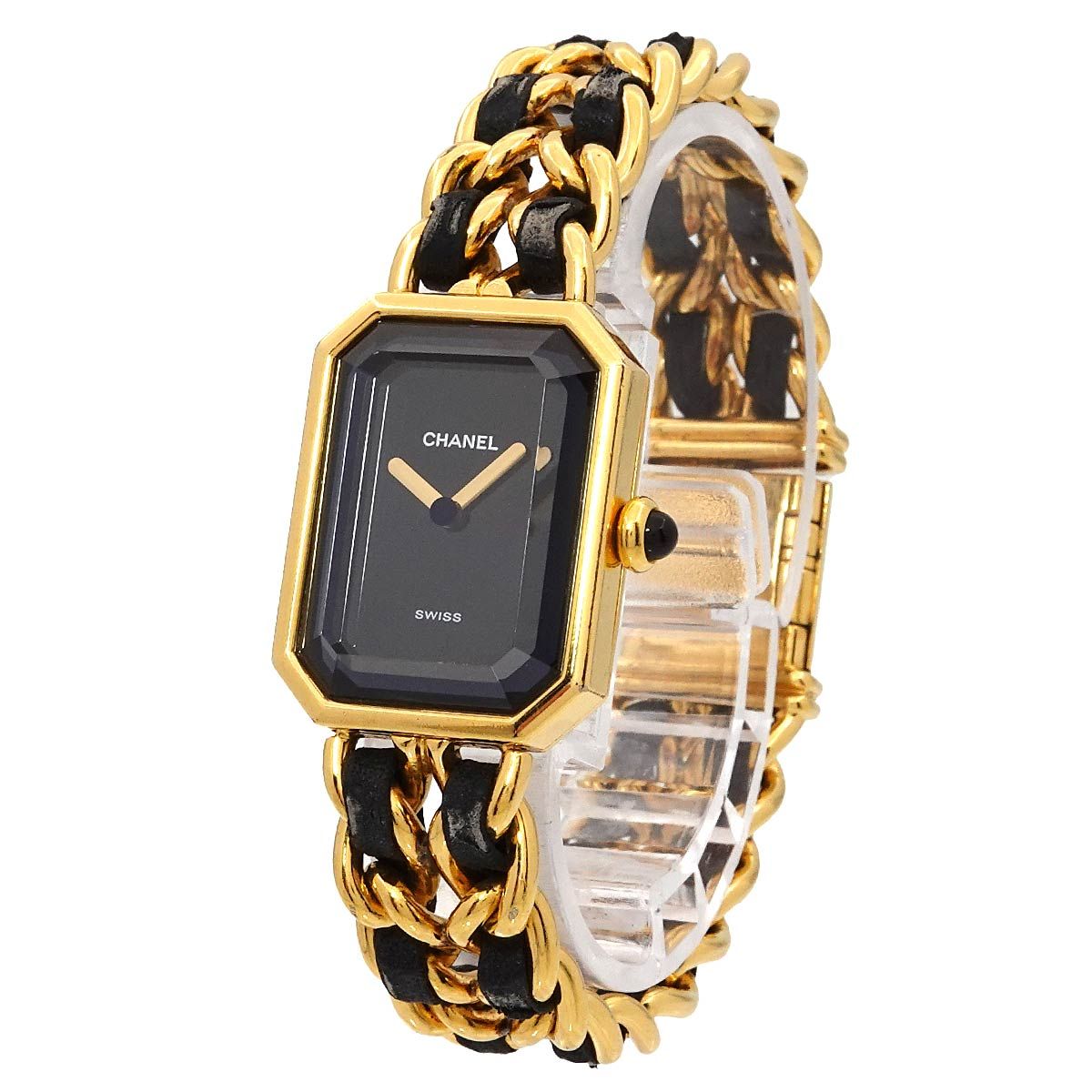 シャネル CHANEL プルミエール Mサイズ H0001 ヴィンテージ レディース 腕時計 ブラック ゴールド ウォッチ Premiere 90295657