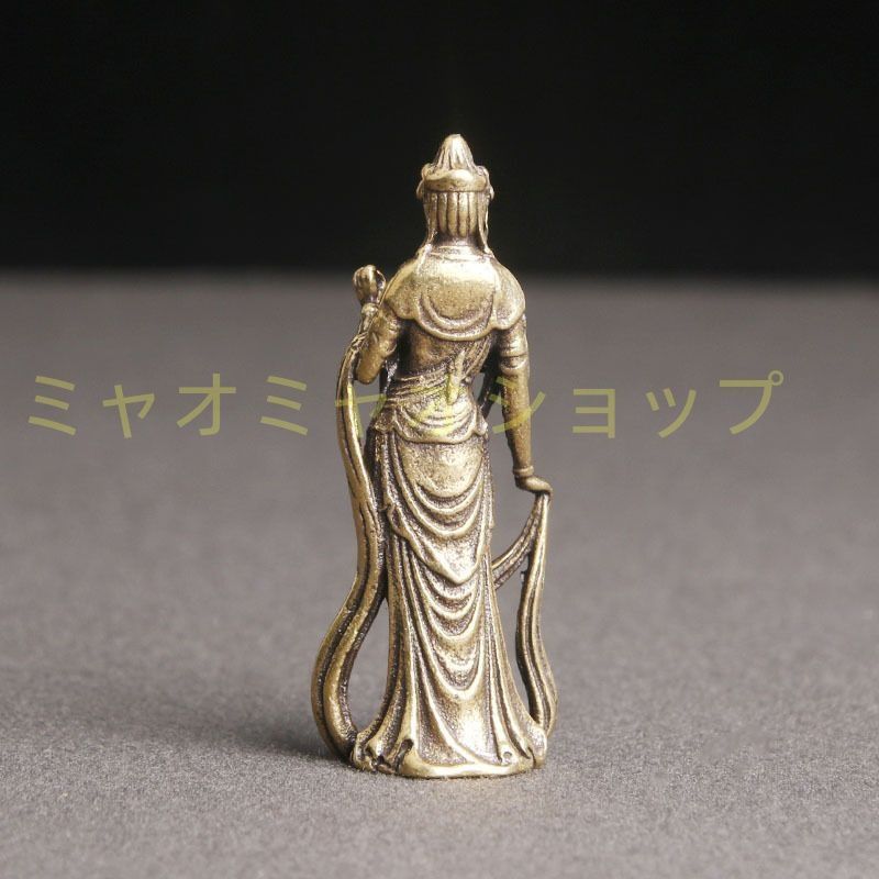 魚藍観音　菩薩　銅　仏像　彫刻　置物　風水　金運　骨董　インテリア　アンティーク 置物 黄金 千手観音菩薩 杖 両手 風水 置物 仏像 風水グッズ