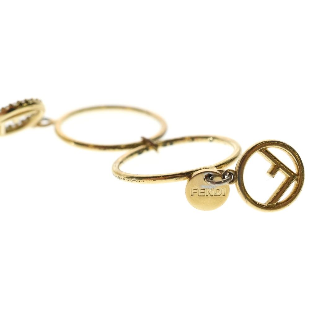 FENDI (フェンディ) Fサークル ロゴ付き クリスタル2連リング