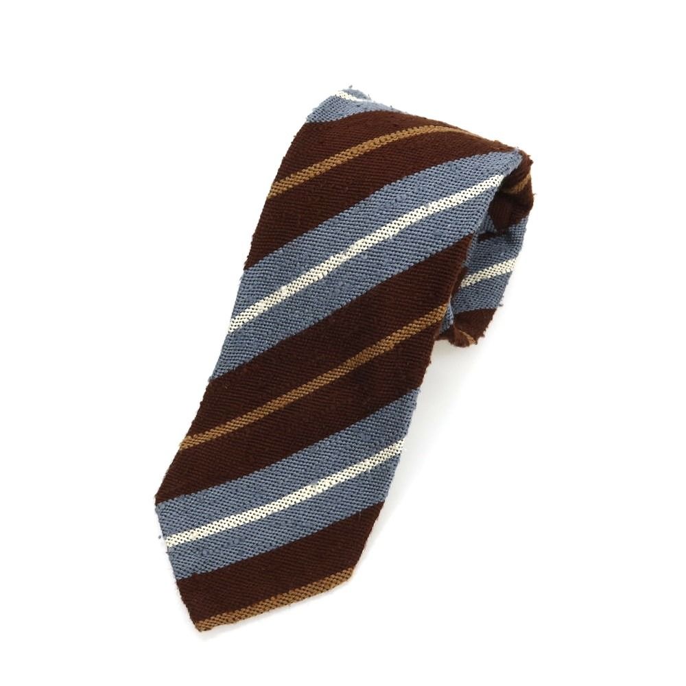 【中古】ニッキー nicky UNITED ARROWS別注 スフォデラータ シルク ストライプ柄ネクタイ ブラウンxブルー【メンズ】