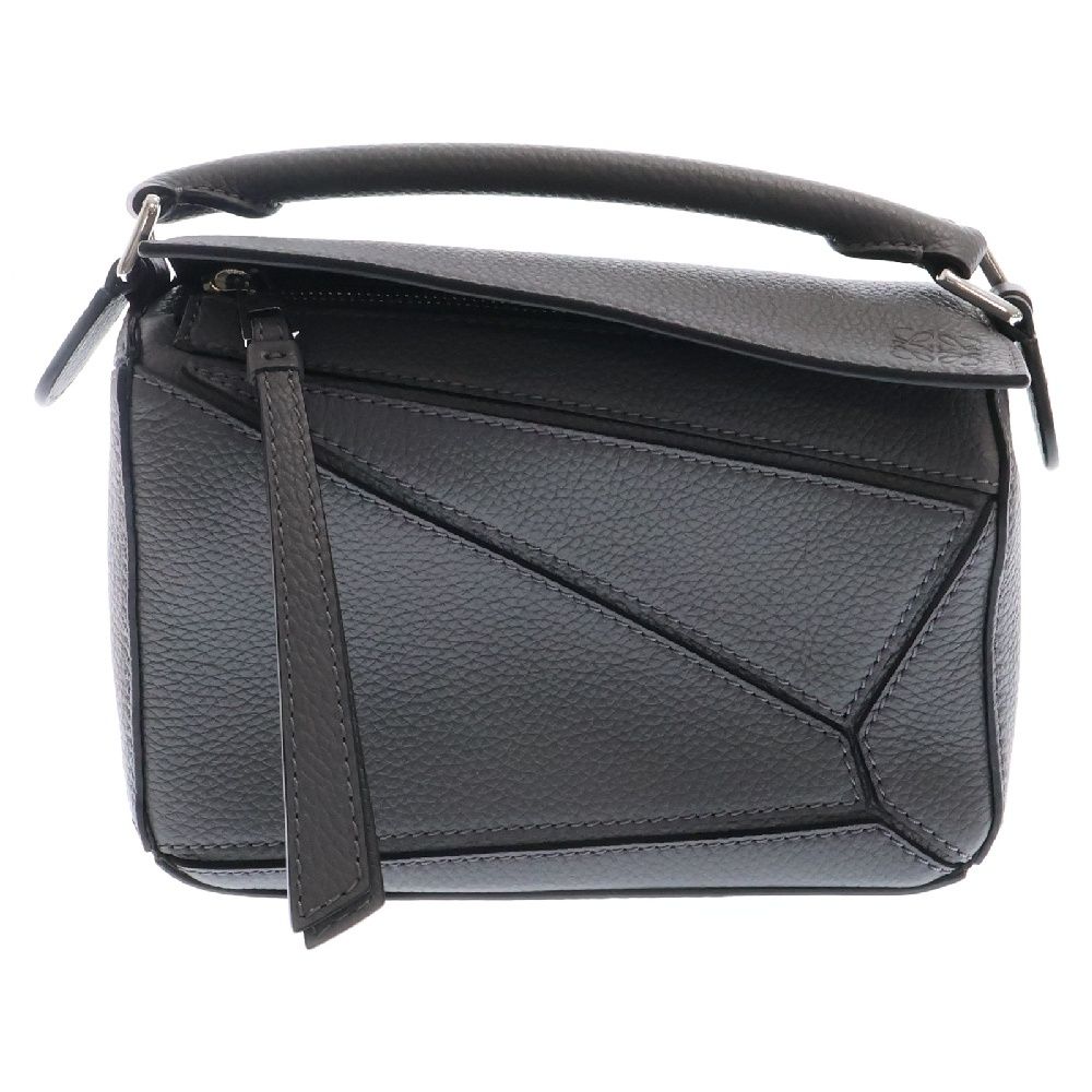 LOEWE ロエベ パズルバッグミニ ソフトグレインカーフ 3WAYレザーショルダーバッグ ハンドバッグ グレー A510P88X16