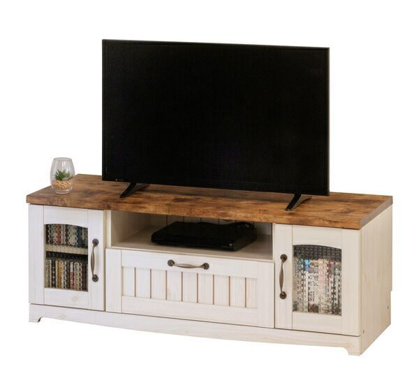 カントリー TV台 105cm幅 収納家具 テレビ台 ローボード 木目調