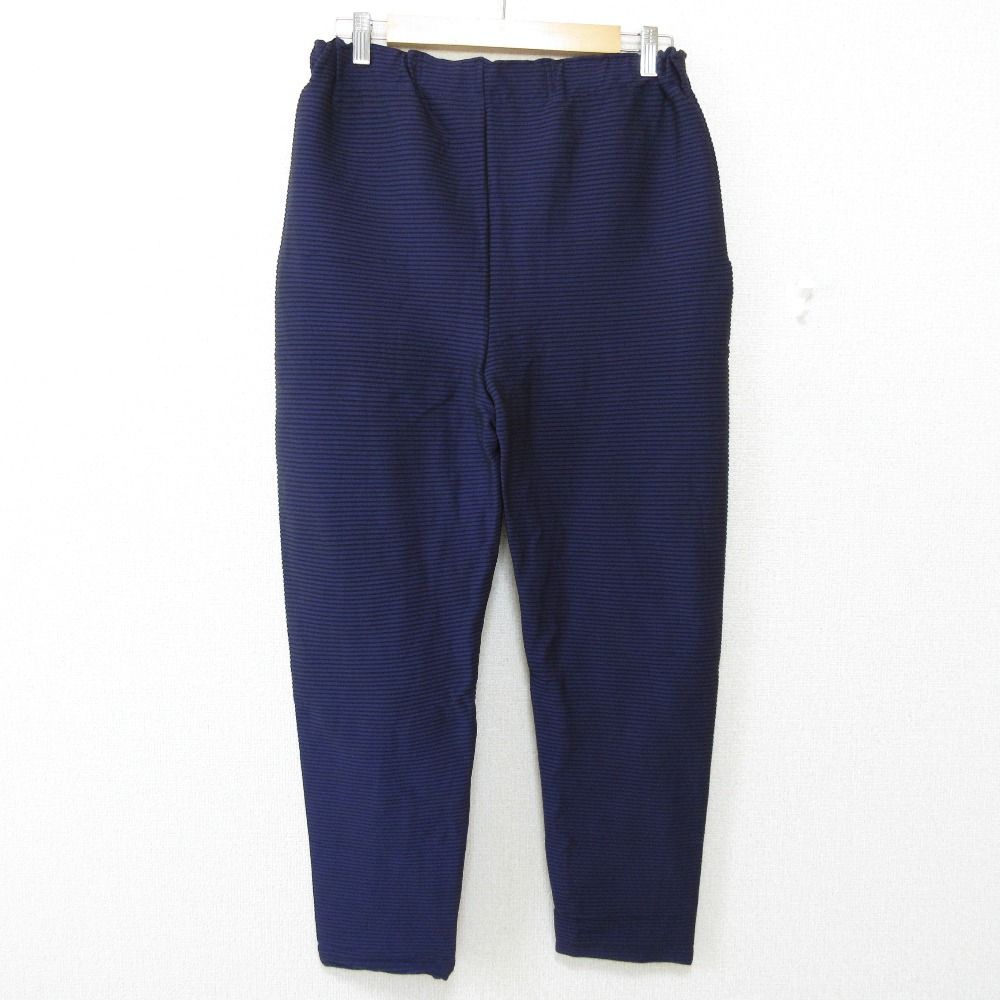 希少♡ イッセイミヤケ ワイドパンツ 透け感 ボーダー 2 M相当 青 黄 希少♡ イッセイミヤケ ワイドパンツ 透け感 ボーダー 2 M相当 青 黄