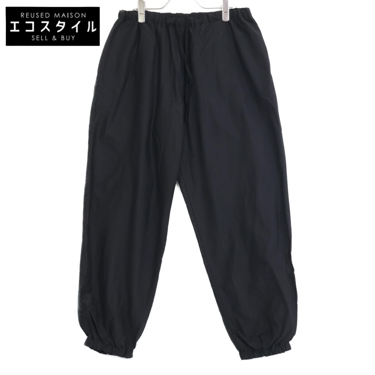 COMOLI コモリ 25SS B01-06014 ﾌﾞﾗｯｸ ｺｯﾄﾝ×ｼﾙｸ ﾄﾞﾛｰｽﾄﾘﾝｸﾞ ﾘﾊﾞｰｼﾌﾞﾙﾊﾟﾝﾂ 表記無し