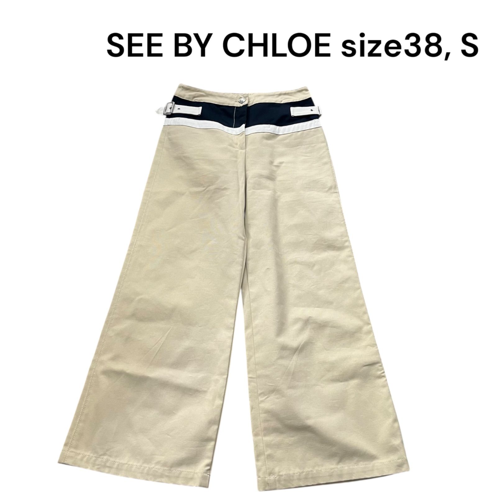 シーバイクロエ SEE BY CHLOE おしゃれなコットン パンツ ズボン 38 S レディース S5Q464