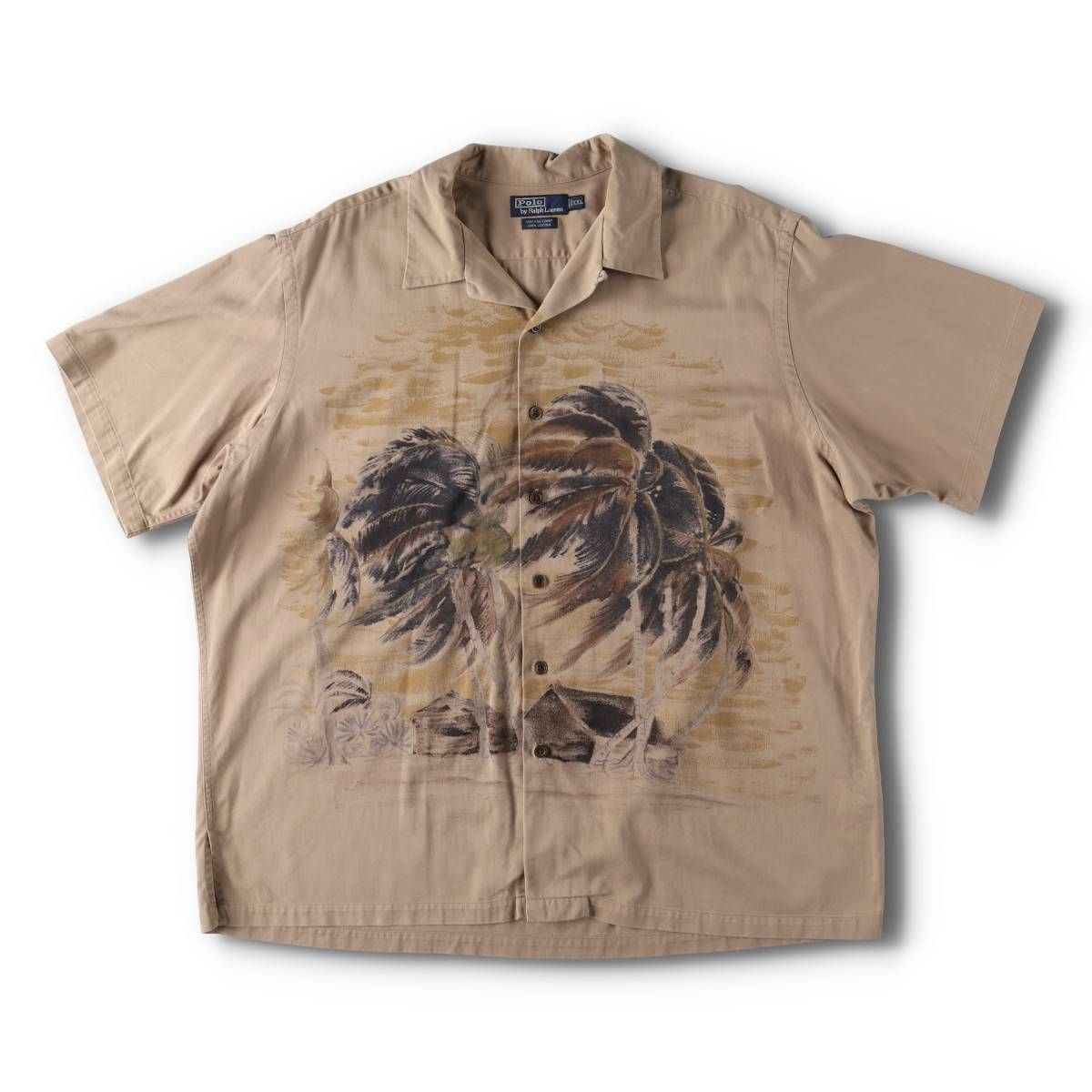 ラルフローレン　VINTAGE CAMP ヤシの木 XL クリックポスト198円も可】(VTG/USED) '90s Polo Ralphlauren