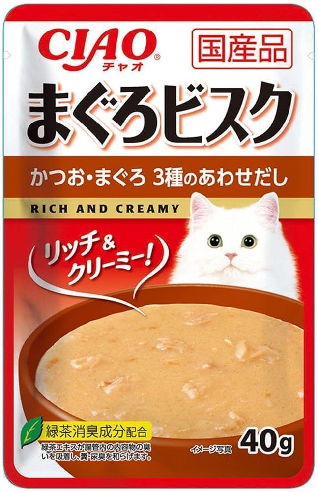同梱不可 96個セット いなば CIAO まぐろビスク かつお まぐろ 3種のあわせだし 40g