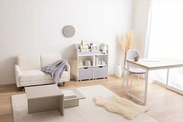 幅84cm 絵本棚 引き出し収納タイプ 子供部屋 収納 ラック おもちゃ お片付け 北欧風 韓国風 インテリア 家具 おしゃれ ナチュラル MARWIL-DEMENAGEMENTS_CH