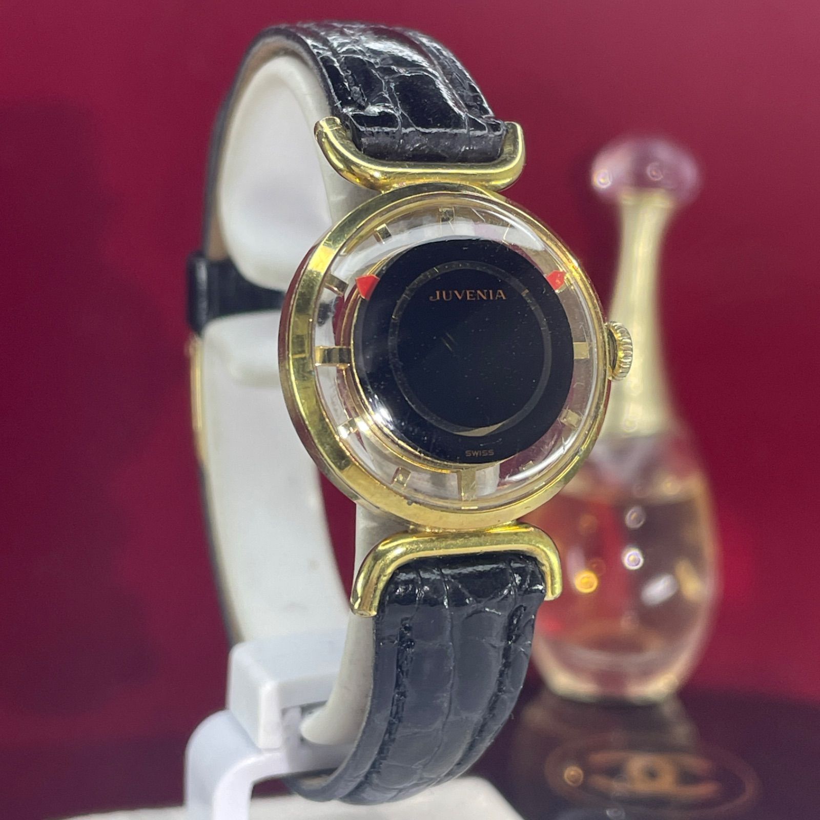 希少 70s JUVENIA ジュベニア ミステリーダイヤル裏スケ 手巻 腕時計 希少 70s JUVENIA ジュベニア ミステリーダイヤル裏スケ 手巻