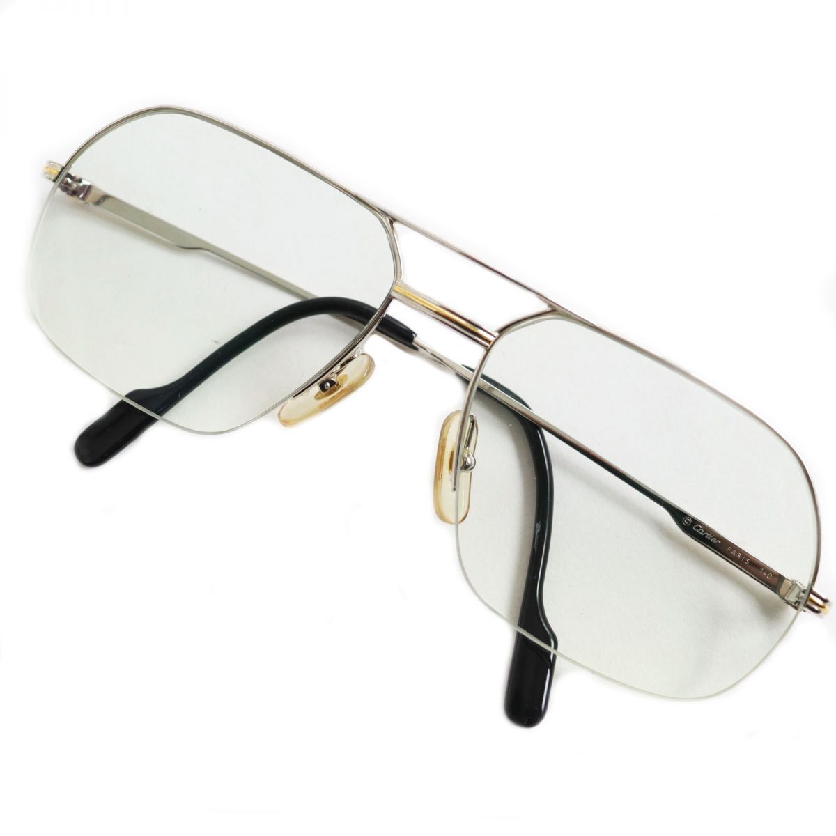 美品○Cartier カルティエ トリニティ ツーブリッジ ロゴ入り 度入り 