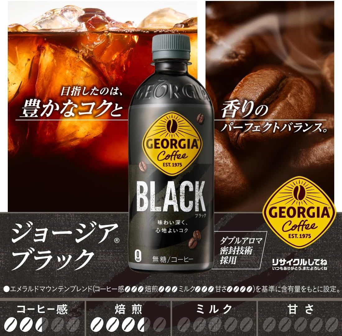 ジョージア ザ・ブラック 500mlPET×24本×2ケース コカコーラ コカ