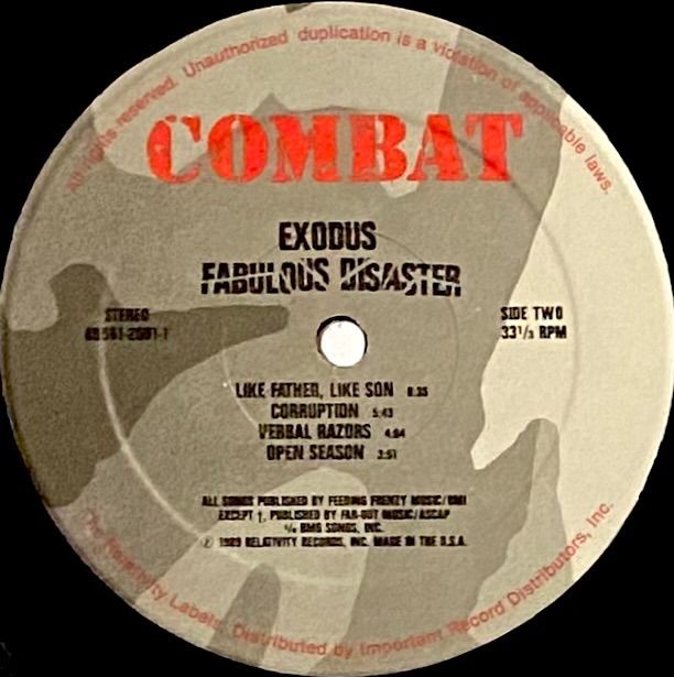 Exodus Fabulous Disaster US盤レコード Amazon.com: Fabulous