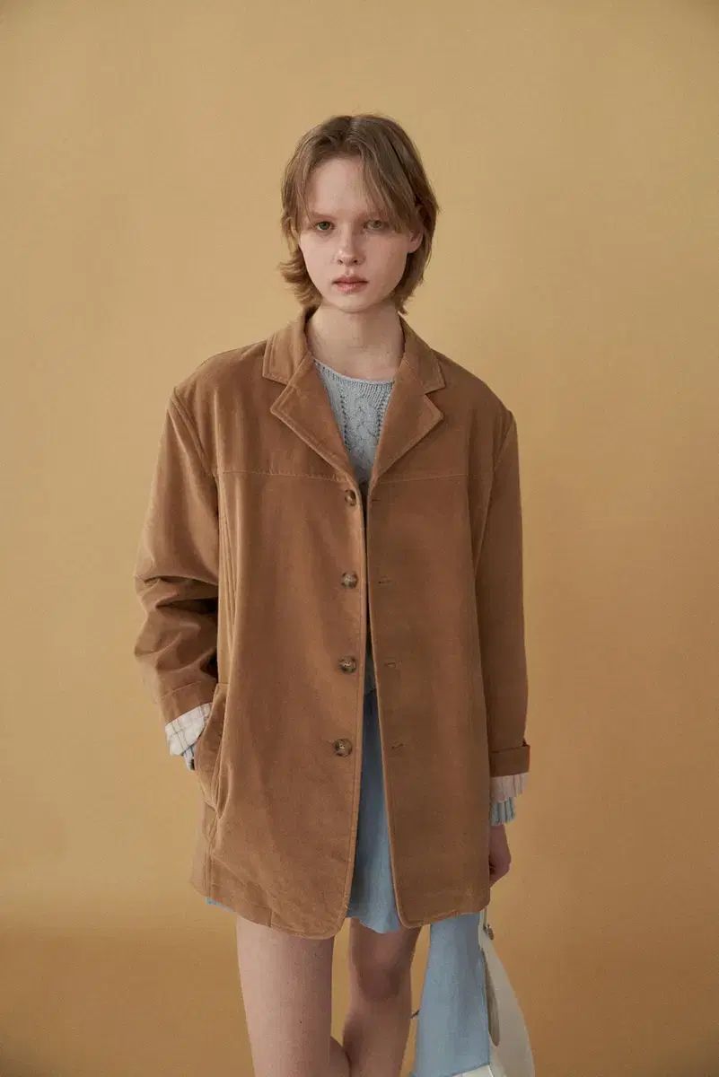 スムードムード レター キャメル コットン ジャケット GULLKHAN_COM