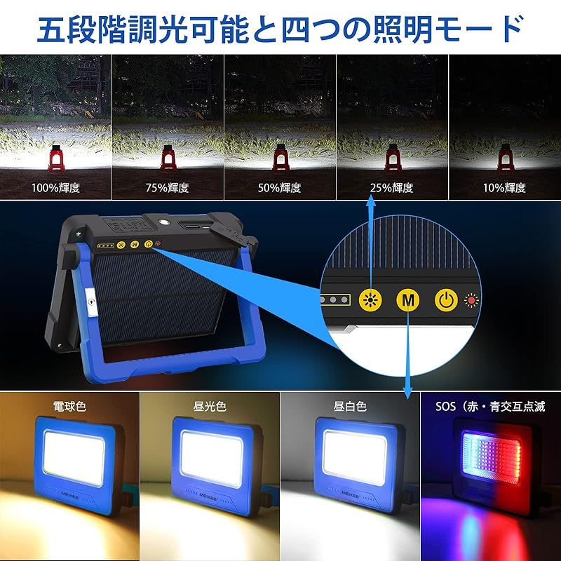 6H-68H連続点灯可能】MEIKEE LEDライト 充電式 作業灯 投光器