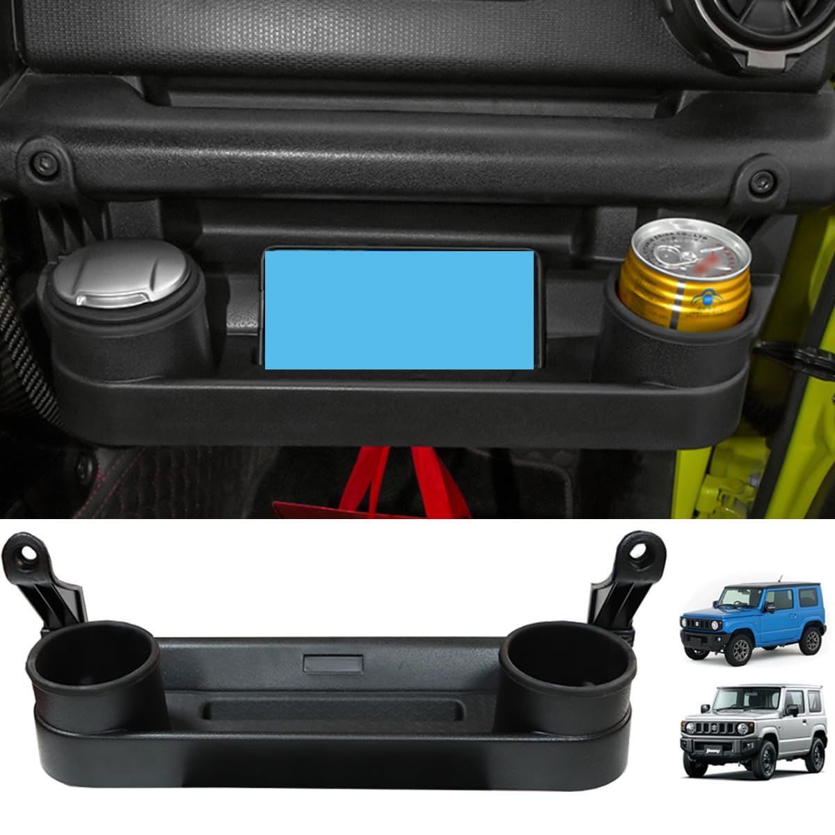 Size 助手席収納 Temiry 新型ジムニー 助手席収納ボックス JB64W JB74W 収納ドリンクホルダー ジムニードリンクカップホルダー カジムニーシエラ用 アクセサリー 多機能 助手席収納 取付簡単 ジムニー用 車内パーツ ブラック