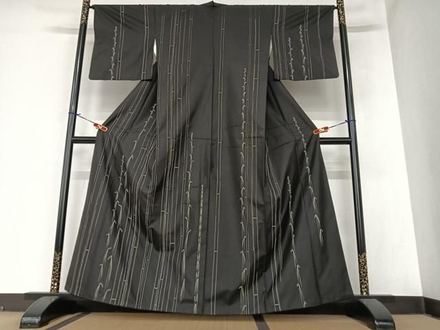 平和屋着物○本場染大島紬 訪問着 刺し子刺繍 草花文 正絹 逸品