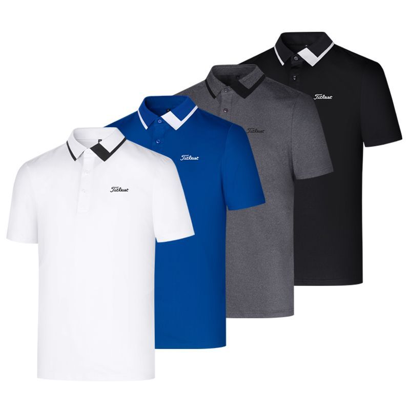 新品Titleist ゴルフトップス メンズ Tシャツ POLO 半袖 夏 ゴルフウェア 白/黒/灰/青 4色選択可能 S-XXLサイズ