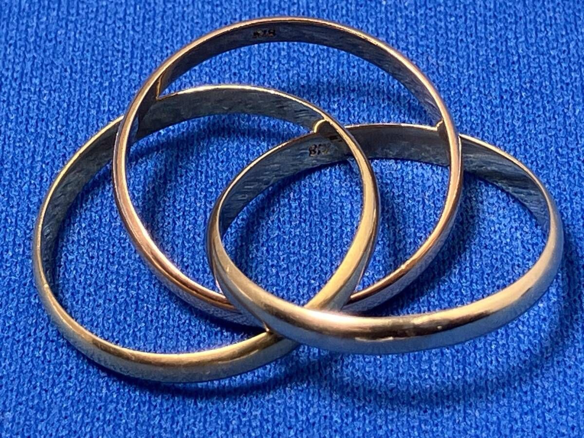 【即決】【新品仕上げ済】 K18 リング　3連　#13 qoj.Z2A07 K18 マルチストーンリング 1.63 11号 新品仕上げ済