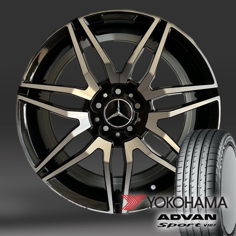 ベンツ Aクラス Ｂクラス W246 Cクラス W204 ヨコハマ ADVAN sports V107 225/40R18 18インチ  新品タイヤホイールセット １台分