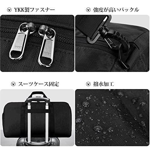 ブラック/40L_40L 折りたたみバッグ ボストンバッグ メンズ 大容量 YKK