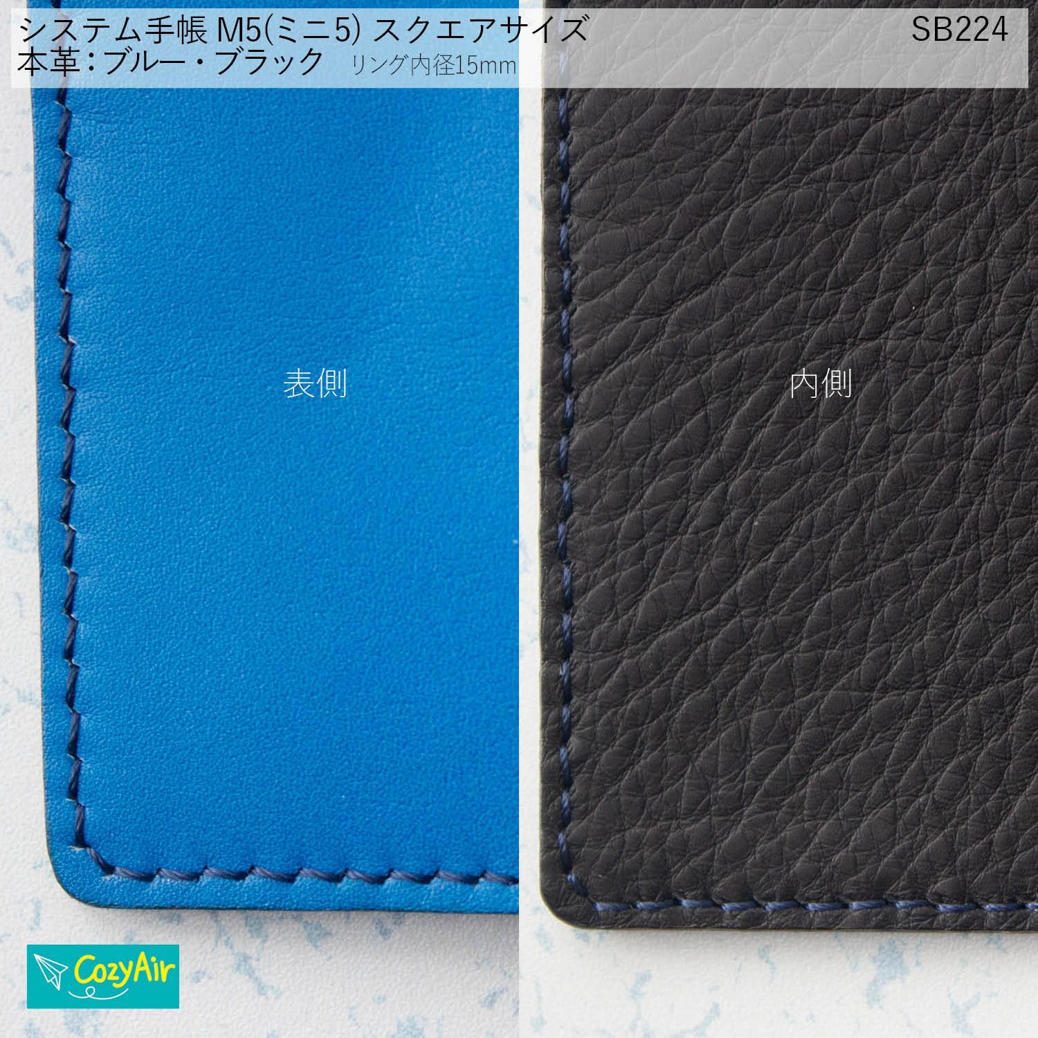 マイクロ5 M5 牛革 ティファニーブルー システム手帳 トランク型 本革