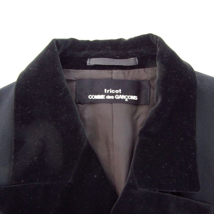トリコ コムデギャルソン ベスト ジレ ジャケット ベロア アウター レディース ﾌﾘｰサイズ ブラック toricot COMME des GARCONS トリコ コムデギャルソン ベスト ジレ ジャケット ベロア アウター
