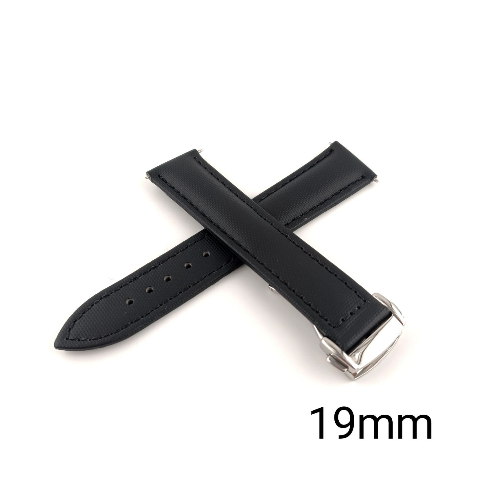 OMEGA ブラック レザーベルト 19mm OMEGA ブラック レザーベルト 19mm 19ミリ幅 ファッション OMEGA