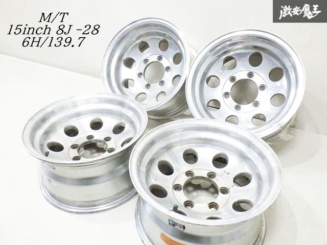 M|T ミッキートンプソン 15インチ 8J -28 6穴 PD139.7 ホイール 4本 70 ランドクルーザー ランクル プロシード レンコン MT-058 棚1J21