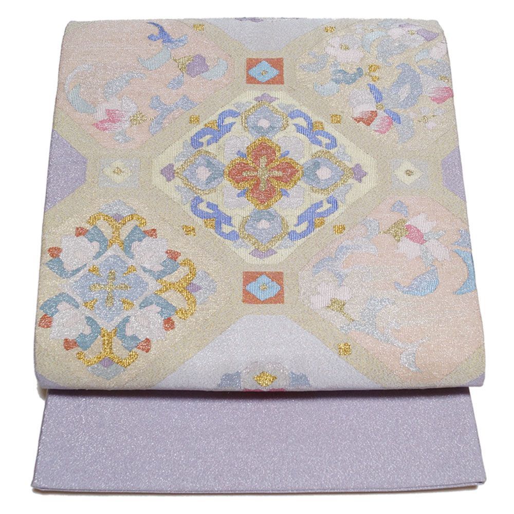 8424円から値引き中 着物 名品 袋帯 灰色 古都麗寿文 華文 草花 金糸 箔 六通 正絹 8424円から値引き中 着物 名品 袋帯 青灰色 草花文 鳥 正絹