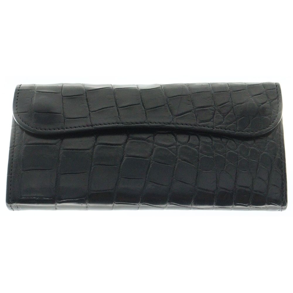 WILDSWANS ワイルドスワンズ WAVE ウェイブ クロコダイル ロングウォレット 長財布 ブラック
